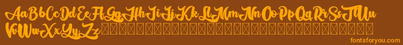 Gadimon Font – Orange Fonts on Brown Background