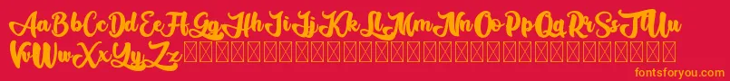 Gadimon Font – Orange Fonts on Red Background