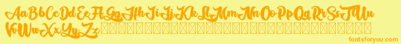 Gadimon Font – Orange Fonts on Yellow Background