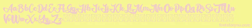 Gadimon Font – Pink Fonts on Yellow Background