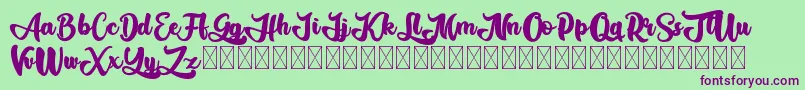 Gadimon Font – Purple Fonts on Green Background