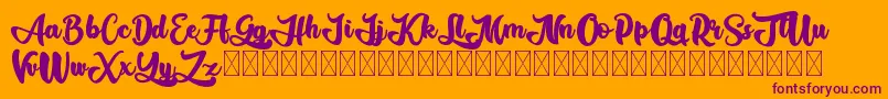 Gadimon Font – Purple Fonts on Orange Background