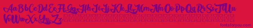 Gadimon-Schriftart – Violette Schriften auf rotem Hintergrund