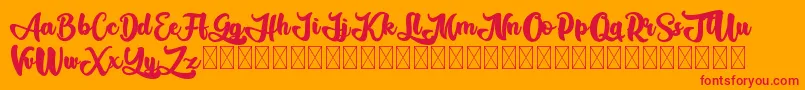 Gadimon Font – Red Fonts on Orange Background