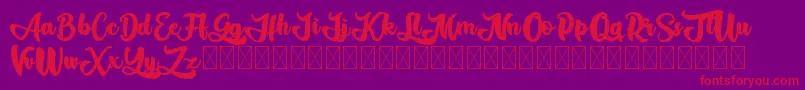 フォントGadimon – 紫の背景に赤い文字