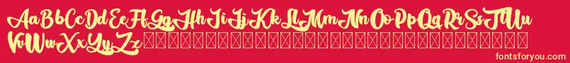 Gadimon Font – Yellow Fonts on Red Background