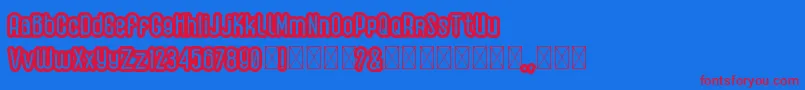 GadreyShadow Font – Red Fonts on Blue Background