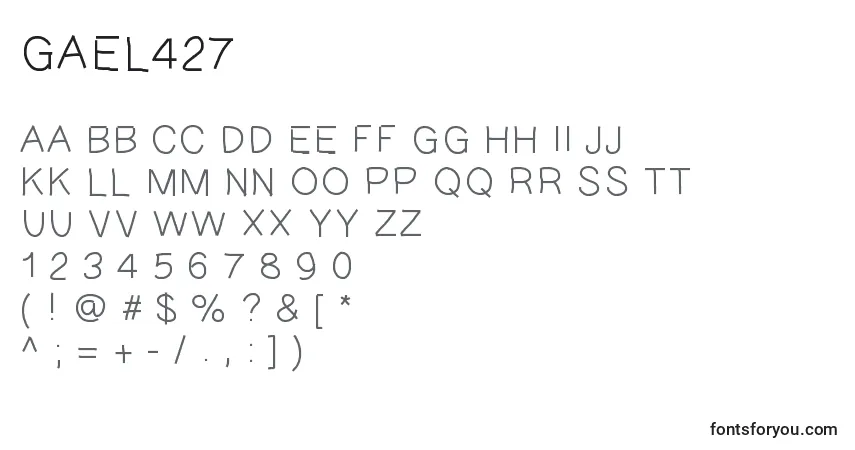 GAEL427フォント–アルファベット、数字、特殊文字