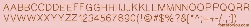 GAEL427-Schriftart – Braune Schriften auf rosa Hintergrund