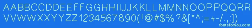 GAEL427 Font – Green Fonts on Blue Background