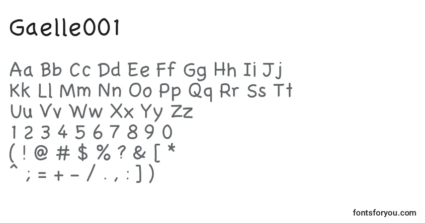 Schriftart Gaelle001 – Alphabet, Zahlen, spezielle Symbole
