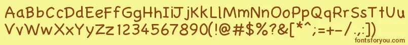 Gaelle001 Font – Brown Fonts on Yellow Background