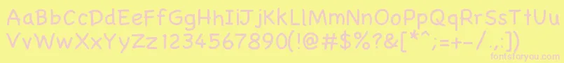 Gaelle001 Font – Pink Fonts on Yellow Background
