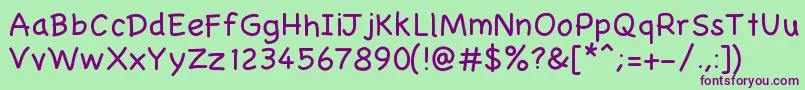 Gaelle001 Font – Purple Fonts on Green Background