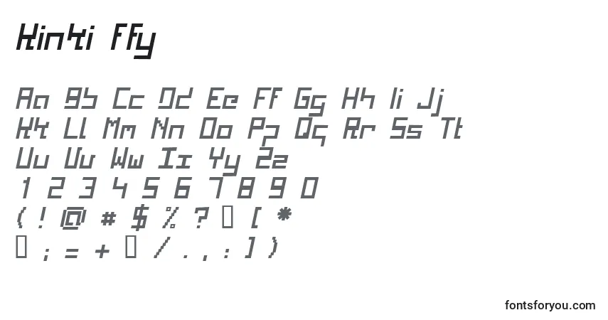 Schriftart Kinki ffy – Alphabet, Zahlen, spezielle Symbole