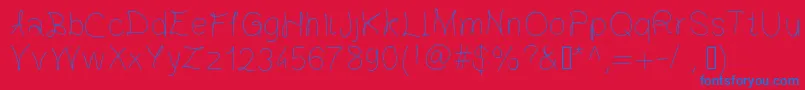 Czcionka Gaelle203Font – niebieskie czcionki na czerwonym tle