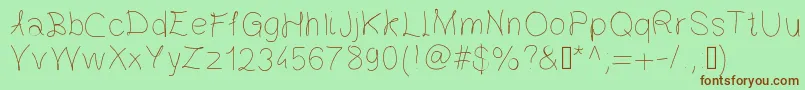 Gaelle203Font-fontti – ruskeat fontit vihreällä taustalla
