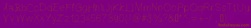 Gaelle203Font-Schriftart – Braune Schriften auf violettem Hintergrund