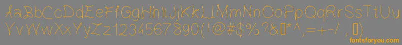 Gaelle203Font-Schriftart – Orangefarbene Schriften auf grauem Hintergrund