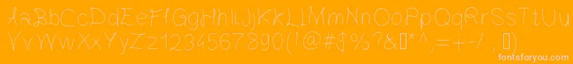 Gaelle203Font-Schriftart – Rosa Schriften auf orangefarbenem Hintergrund