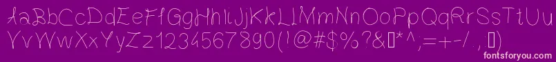 Gaelle203Font-Schriftart – Rosa Schriften auf violettem Hintergrund