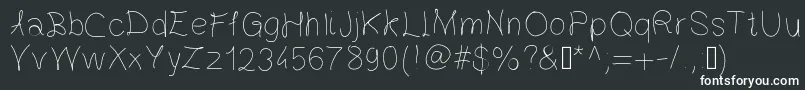 フォントGaelle203Font – 黒い背景に白い文字