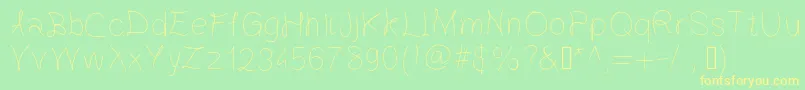 Gaelle203Font Font – Yellow Fonts on Green Background