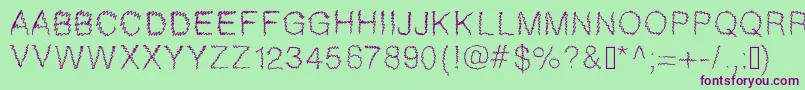 Gaelle307 Font – Purple Fonts on Green Background