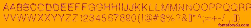 Gaelle307-fontti – violetit fontit oranssilla taustalla