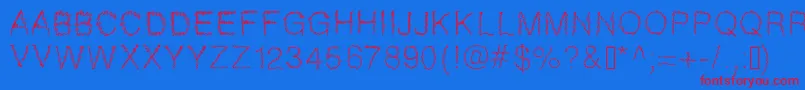 フォントGaelle307 – 赤い文字の青い背景