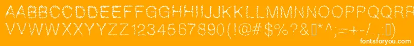 Gaelle307-Schriftart – Weiße Schriften auf orangefarbenem Hintergrund