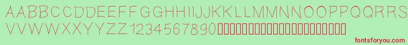 フォントGaellefine – 赤い文字の緑の背景