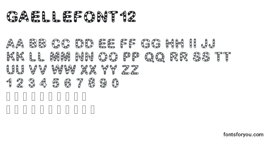 Schriftart GaelleFont12 – Alphabet, Zahlen, spezielle Symbole