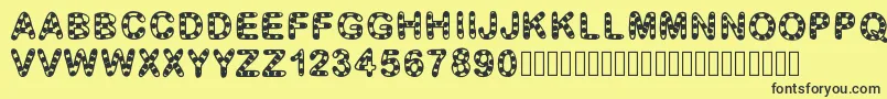 GaelleFont12 Font – Black Fonts on Yellow Background