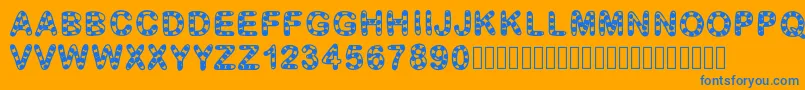 GaelleFont12 Font – Blue Fonts on Orange Background