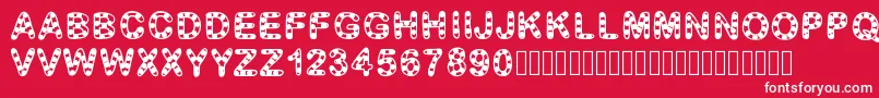 GaelleFont12 Font – White Fonts on Red Background