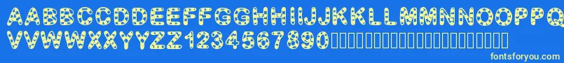 GaelleFont12 Font – Yellow Fonts on Blue Background