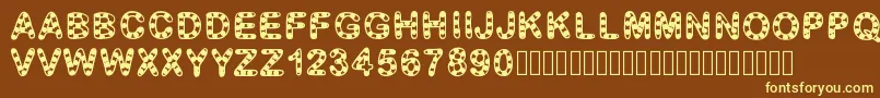 GaelleFont12 Font – Yellow Fonts on Brown Background