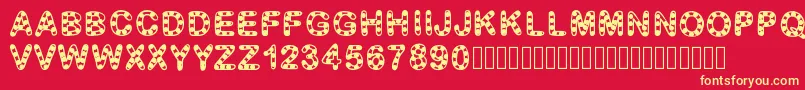 GaelleFont12 Font – Yellow Fonts on Red Background