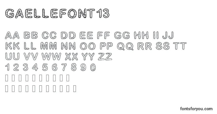 Schriftart GaelleFont13 – Alphabet, Zahlen, spezielle Symbole