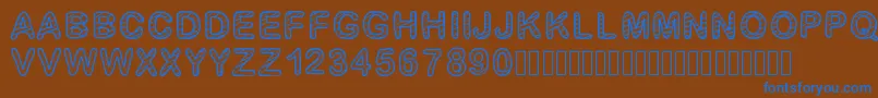 GaelleFont13-Schriftart – Blaue Schriften auf braunem Hintergrund