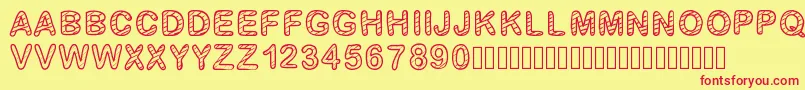 GaelleFont13 Font – Red Fonts on Yellow Background