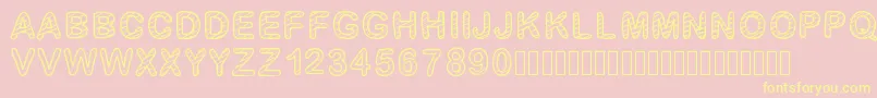 GaelleFont13-Schriftart – Gelbe Schriften auf rosa Hintergrund