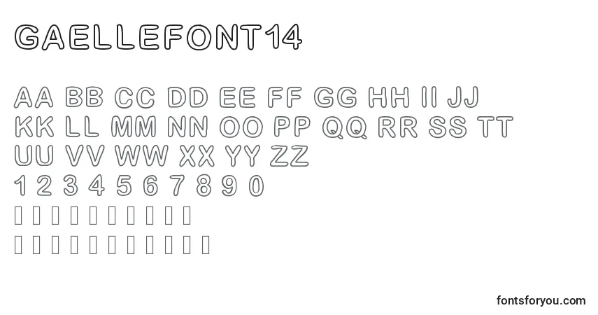 Schriftart GaelleFont14 – Alphabet, Zahlen, spezielle Symbole