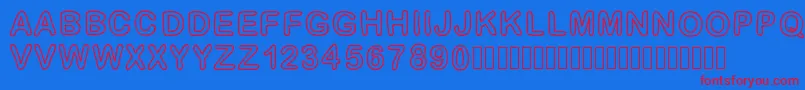 GaelleFont14 Font – Red Fonts on Blue Background