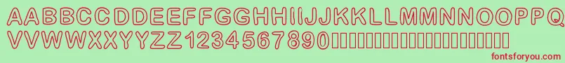 GaelleFont14 Font – Red Fonts on Green Background