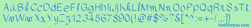 Шрифт gaellefont403 – синие шрифты на зелёном фоне