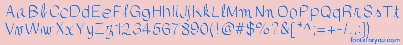 gaellefont403 Font – Blue Fonts on Pink Background