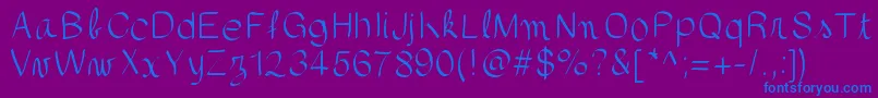 フォントgaellefont403 – 紫色の背景に青い文字
