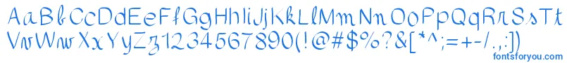 gaellefont403-Schriftart – Blaue Schriften auf weißem Hintergrund